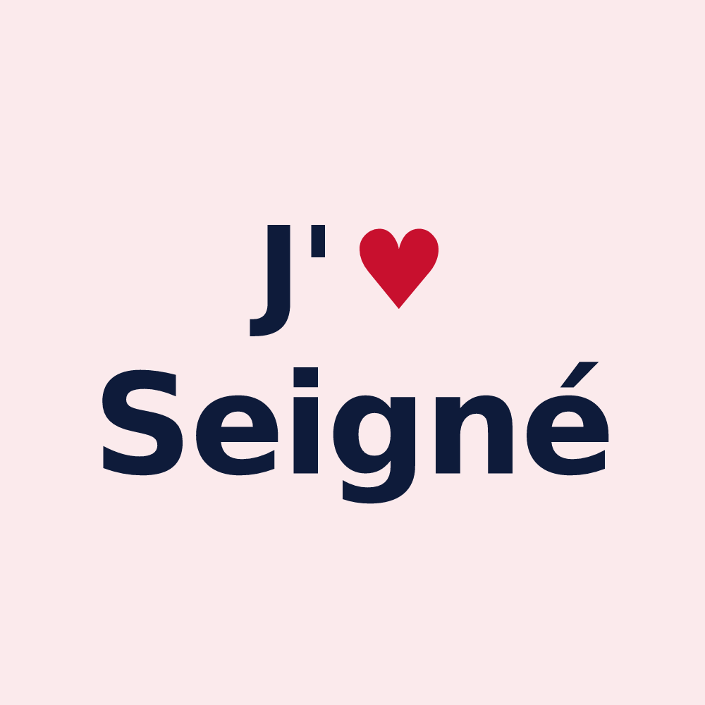 Magnet personnalisé Seigné — design J'aime Seigné