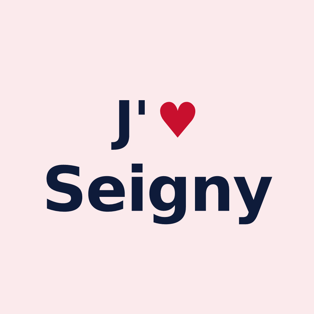 Magnet personnalisé Seigny — design J'aime Seigny