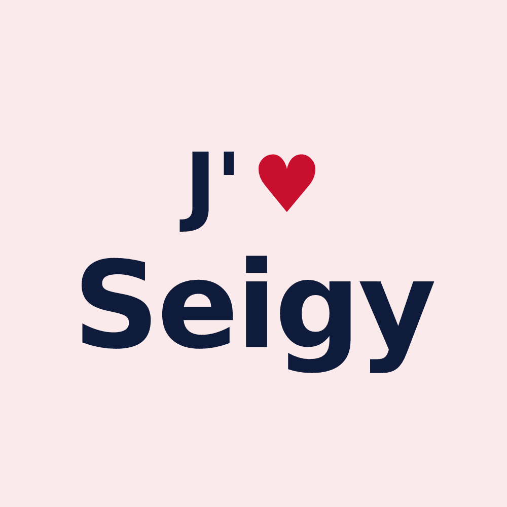 Magnet personnalisé Seigy — design J'aime Seigy