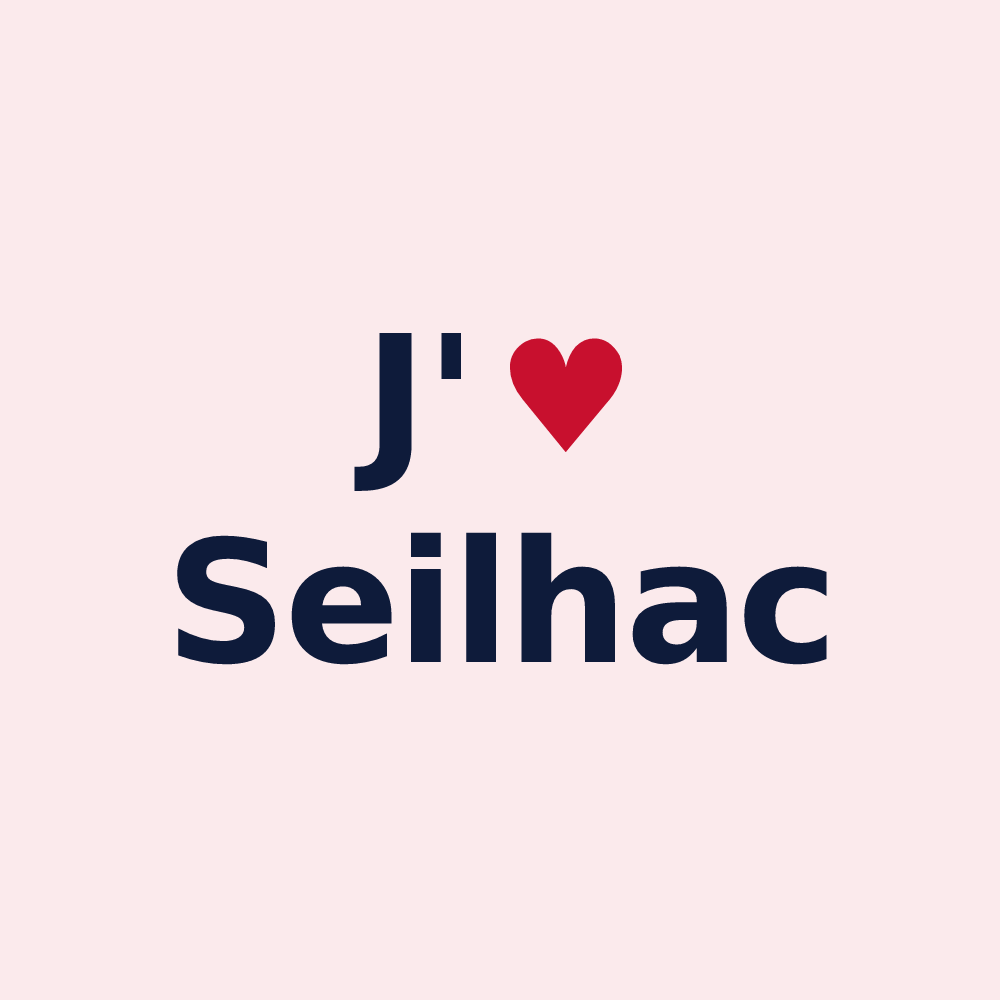 Magnet personnalisé Seilhac — design J'aime Seilhac