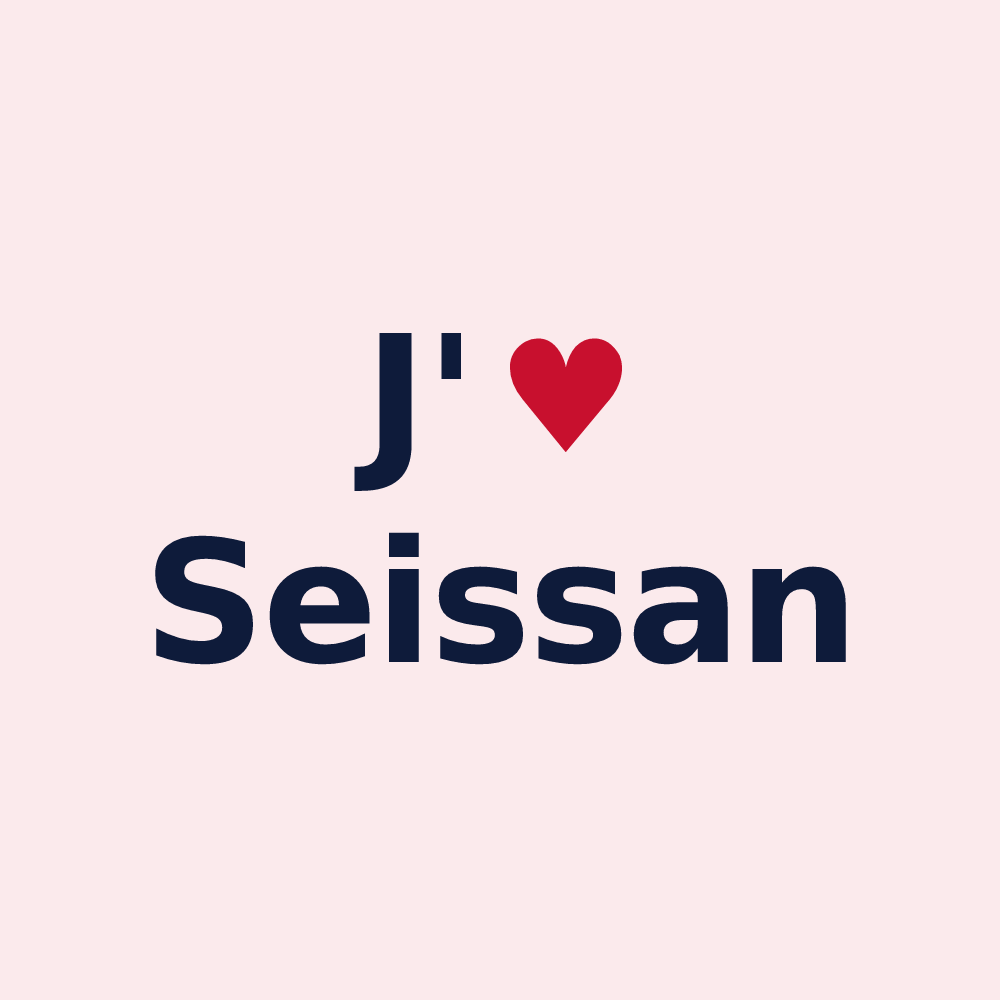 Magnet personnalisé Seissan — design J'aime Seissan