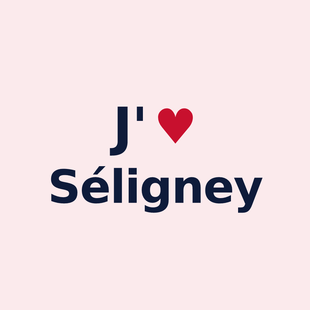 Magnet personnalisé Séligney — design J'aime Séligney