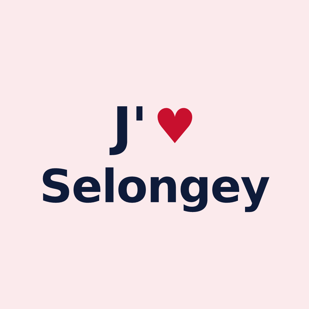 Magnet personnalisé Selongey — design J'aime Selongey