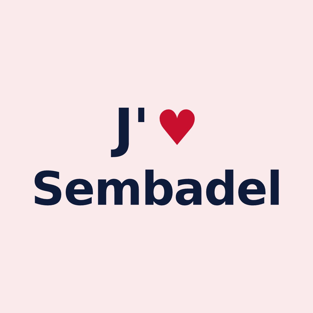 Magnet personnalisé Sembadel — design J'aime Sembadel