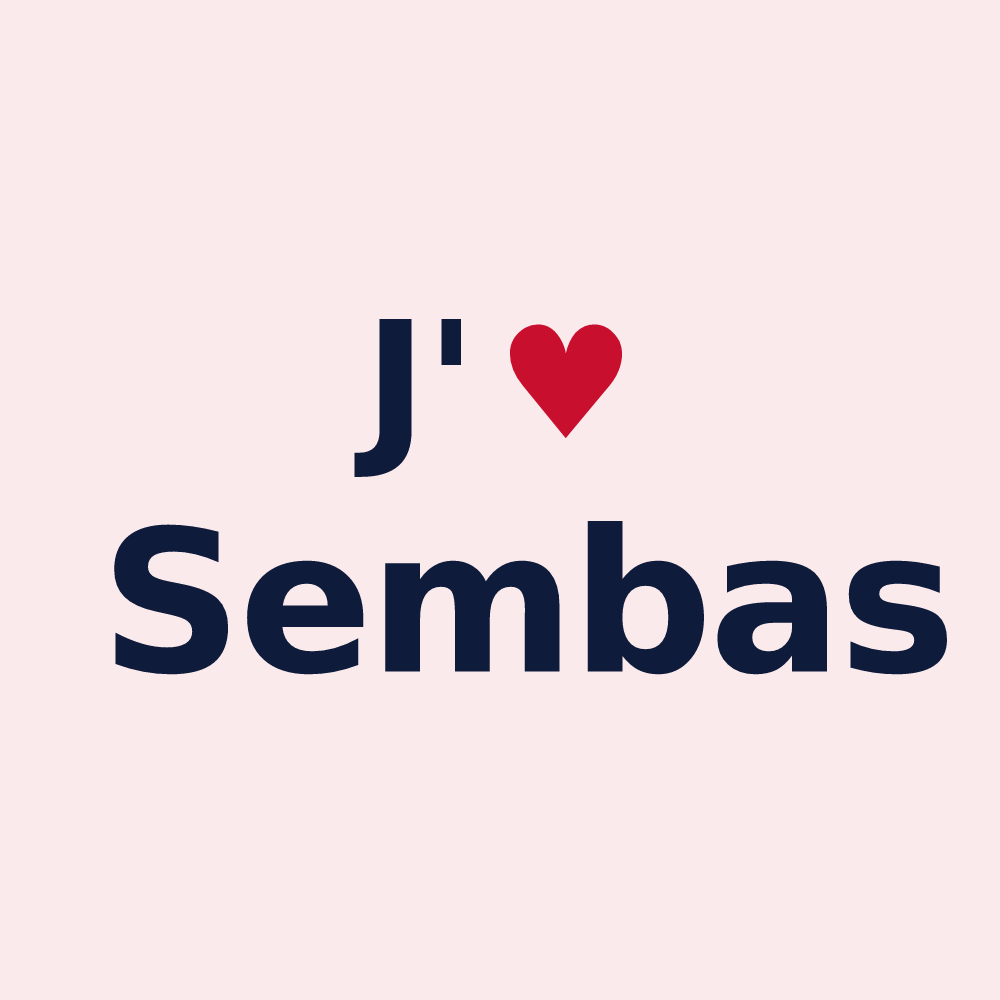 Magnet personnalisé Sembas — design J'aime Sembas