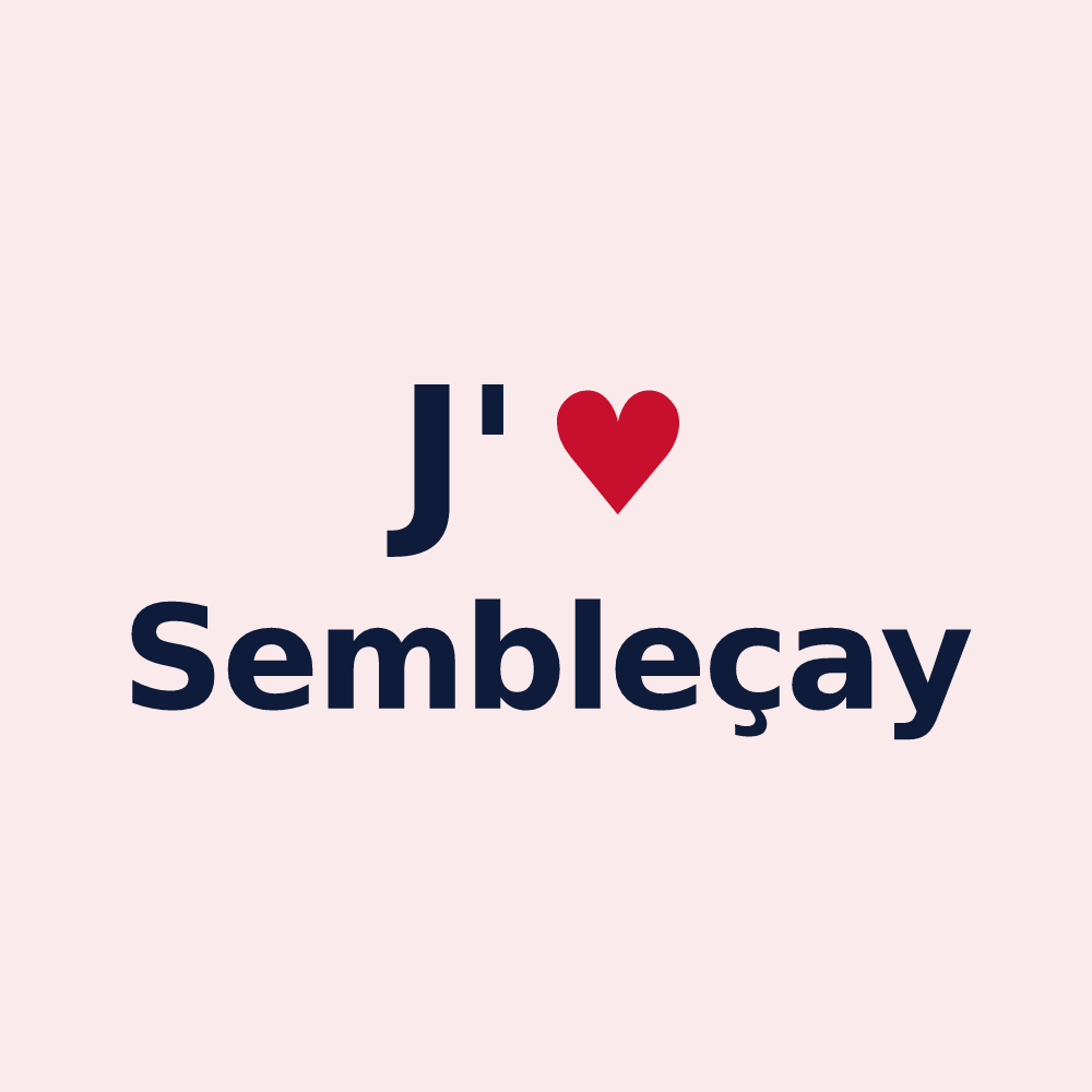 Magnet personnalisé Sembleçay — design J'aime Sembleçay