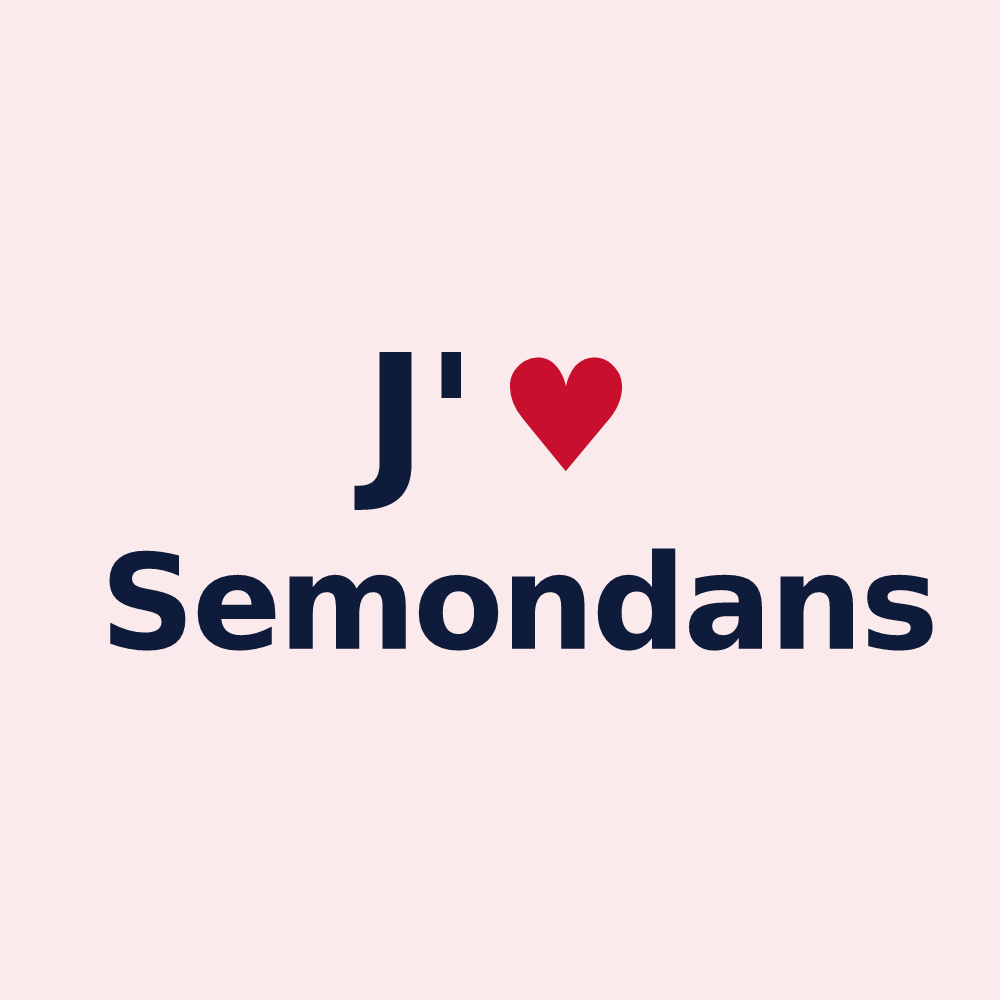 Magnet personnalisé Semondans — design J'aime Semondans
