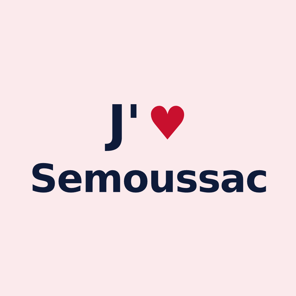 Magnet personnalisé Semoussac — design J'aime Semoussac