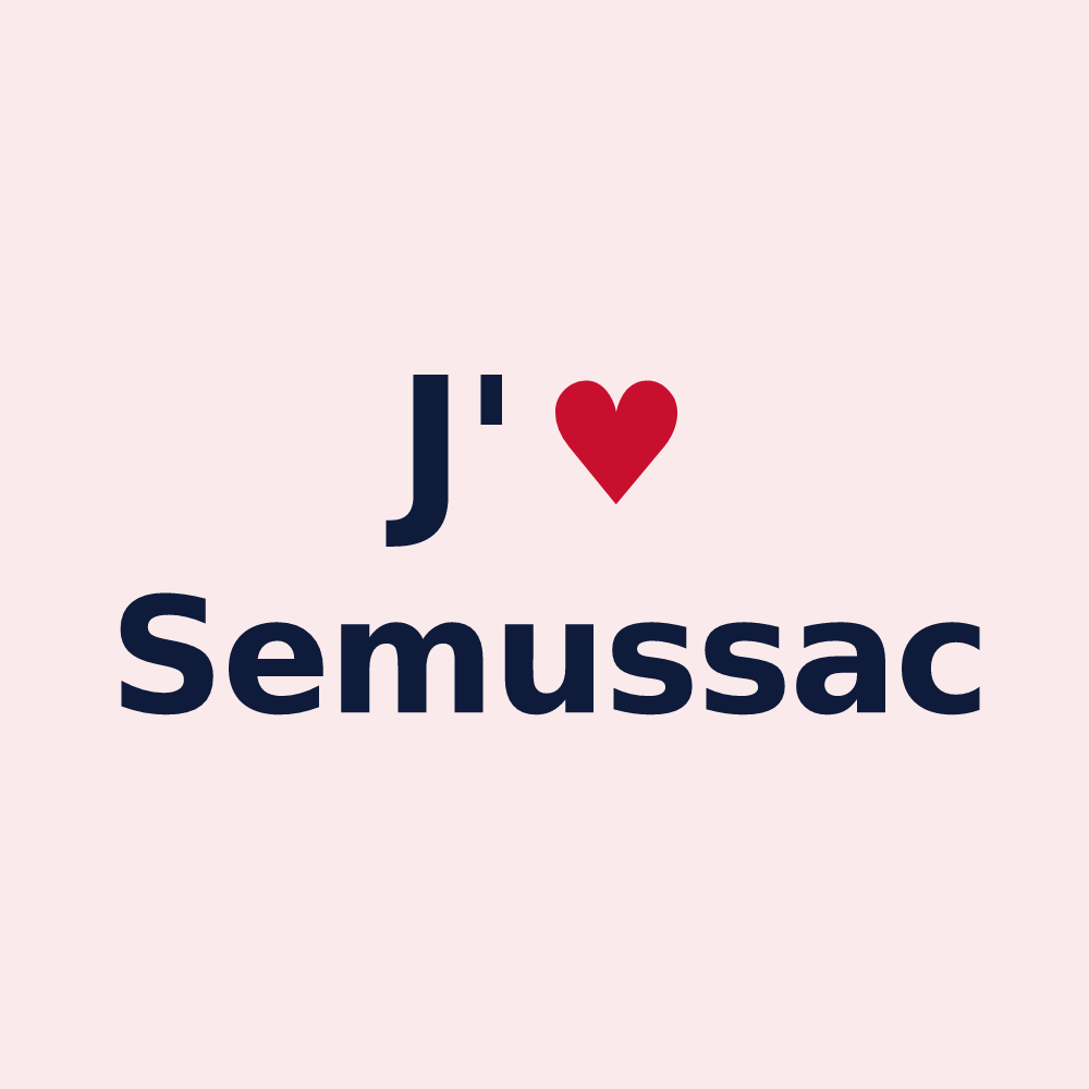 Magnet personnalisé Semussac — design J'aime Semussac