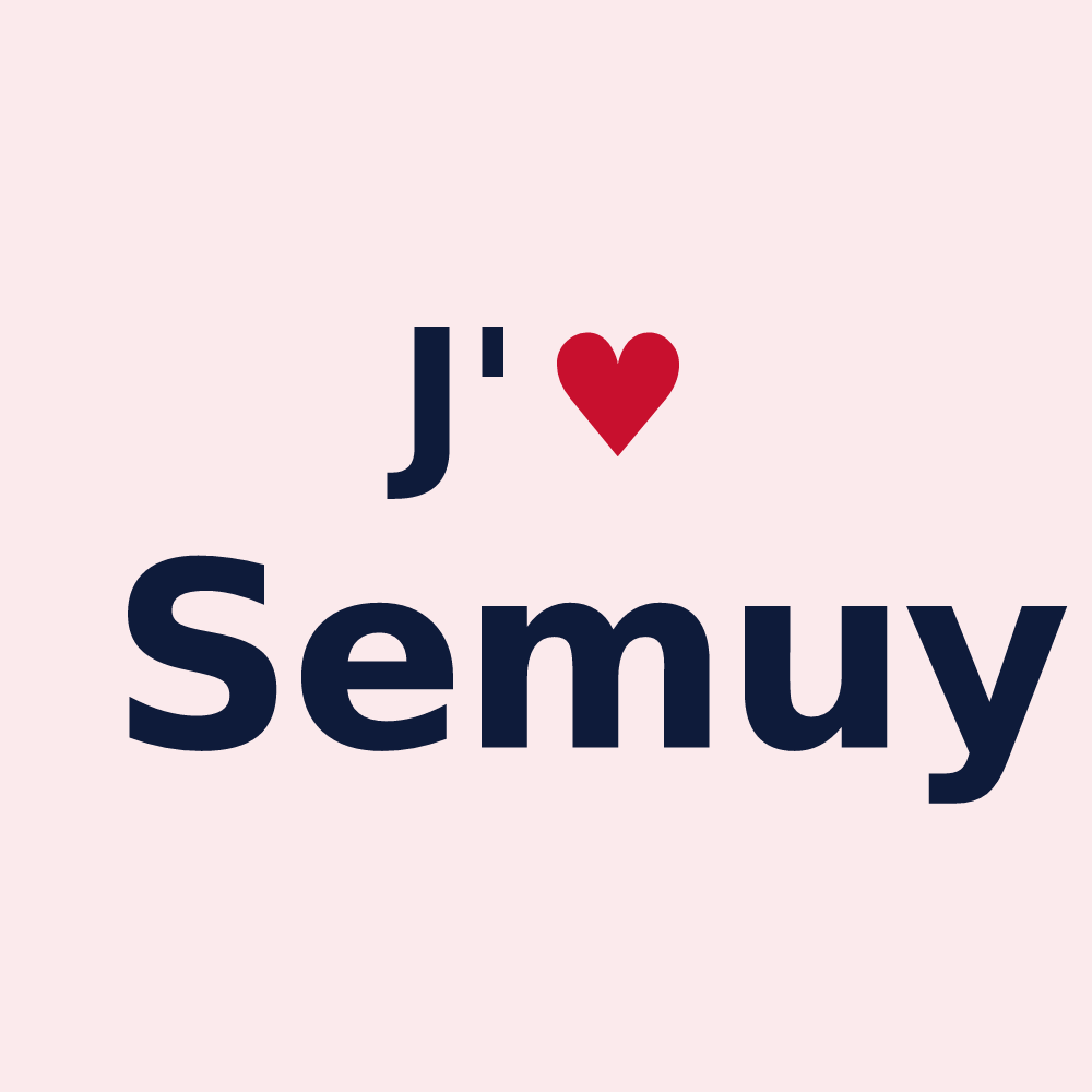 Magnet personnalisé Semuy — design J'aime Semuy