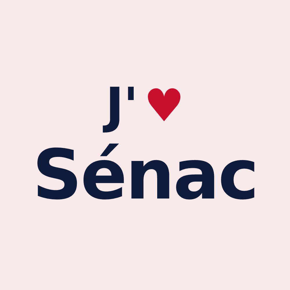 Magnet personnalisé Sénac — design J'aime Sénac