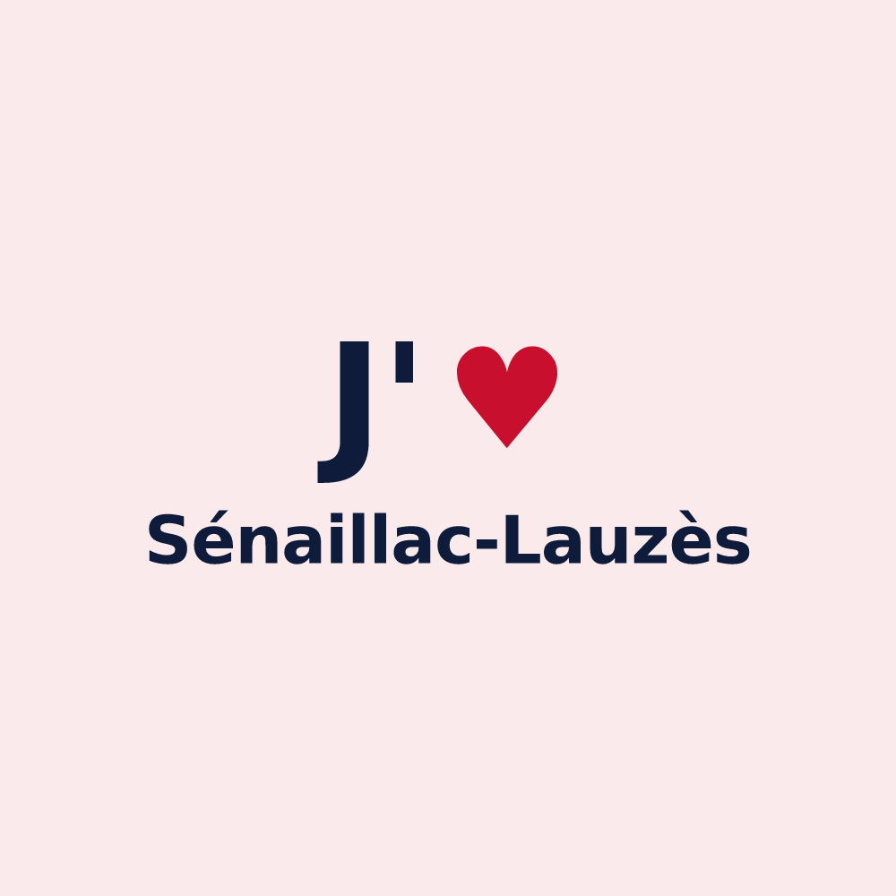 Magnet personnalisé Sénaillac-Lauzès — design J'aime Sénaillac-Lauzès