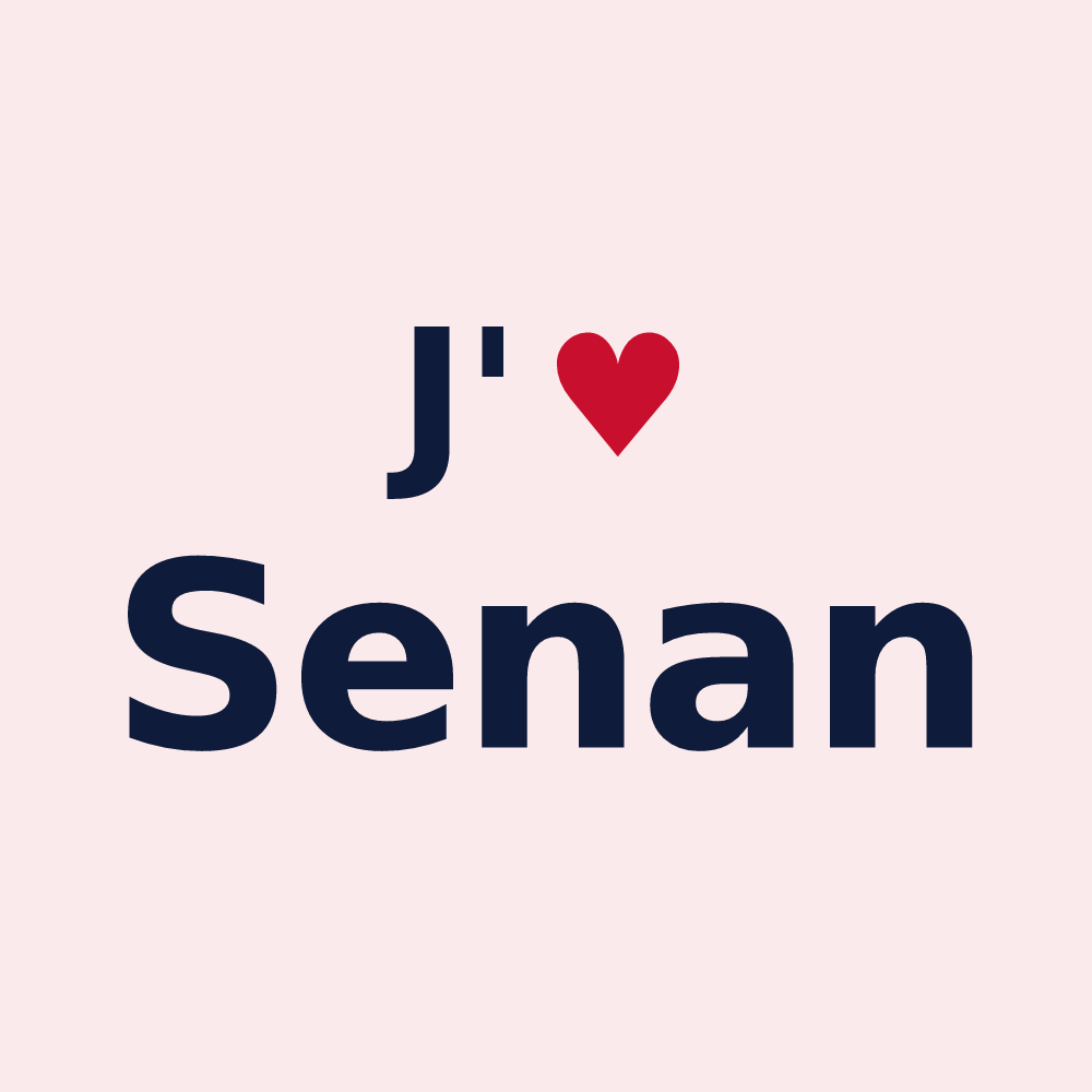 Magnet personnalisé Senan — design J'aime Senan