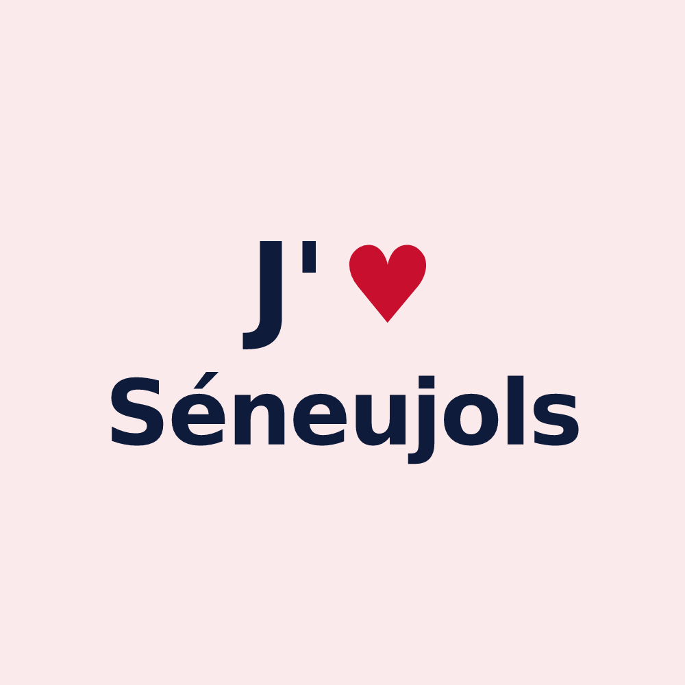 Magnet personnalisé Séneujols — design J'aime Séneujols