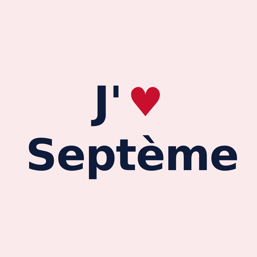 Magnet personnalisé Septème — design J'aime Septème