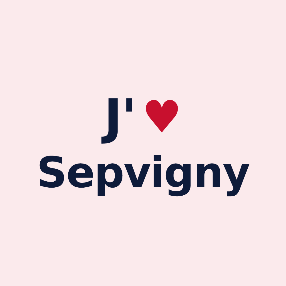 Magnet personnalisé Sepvigny — design « J'aime Sepvigny » imprimé sur le magnet