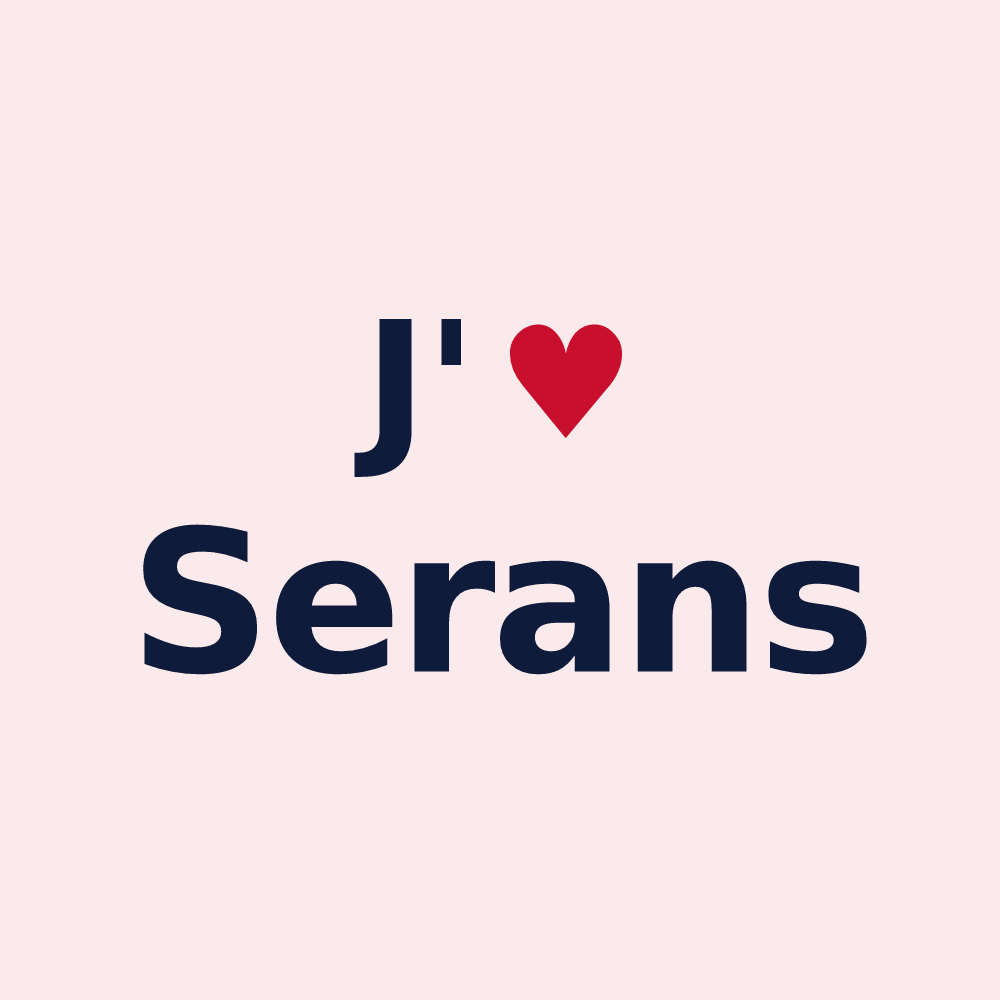 Magnet personnalisé Serans — design J'aime Serans