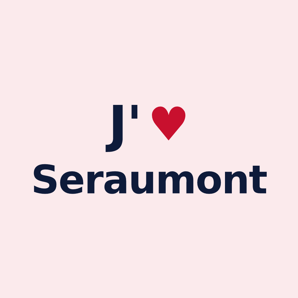 Magnet personnalisé Seraumont — design J'aime Seraumont