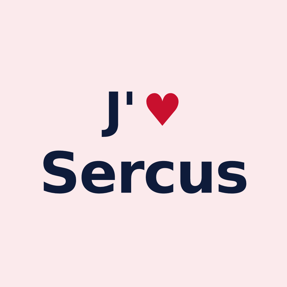 Magnet personnalisé Sercus — design J'aime Sercus