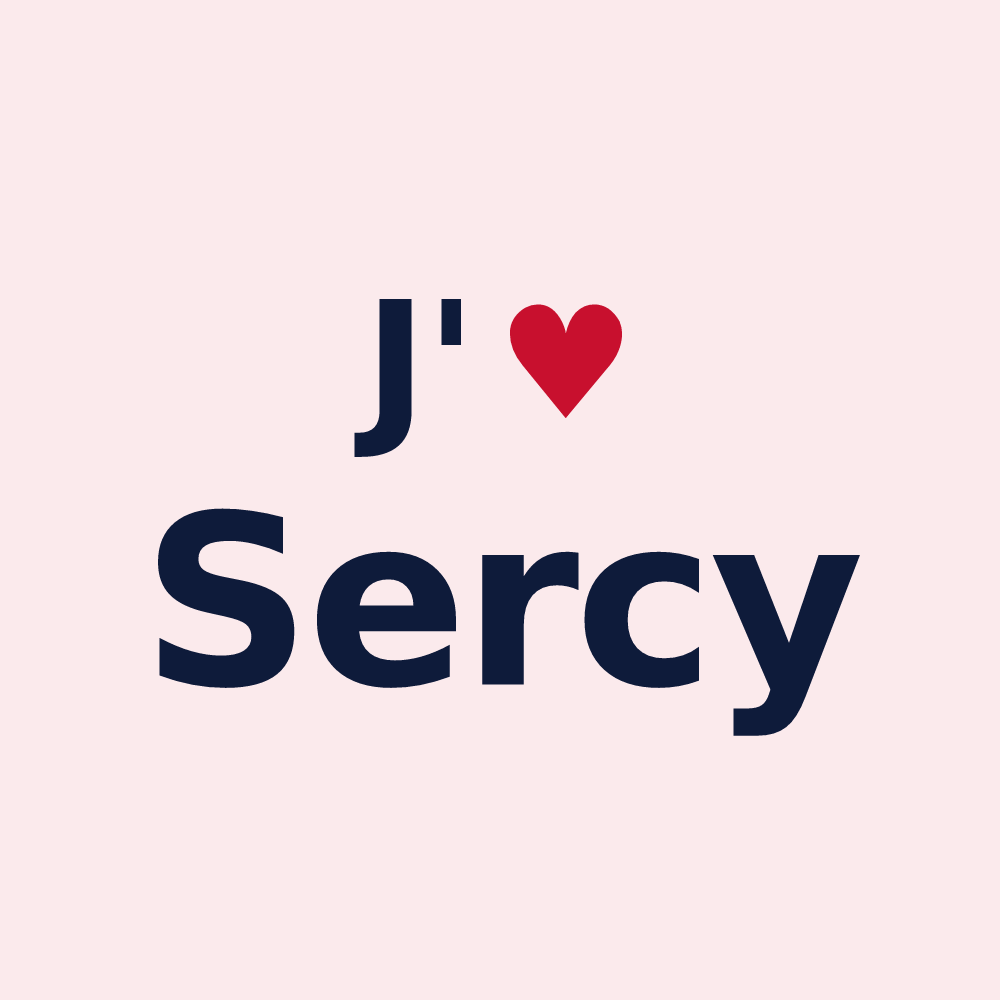 Magnet personnalisé Sercy — design J'aime Sercy
