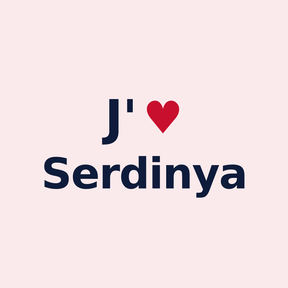 Magnet personnalisé Serdinya — design « J'aime Serdinya » imprimé sur le magnet