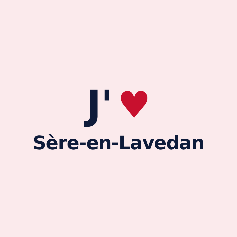 Magnet personnalisé Sère-en-Lavedan — design J'aime Sère-en-Lavedan