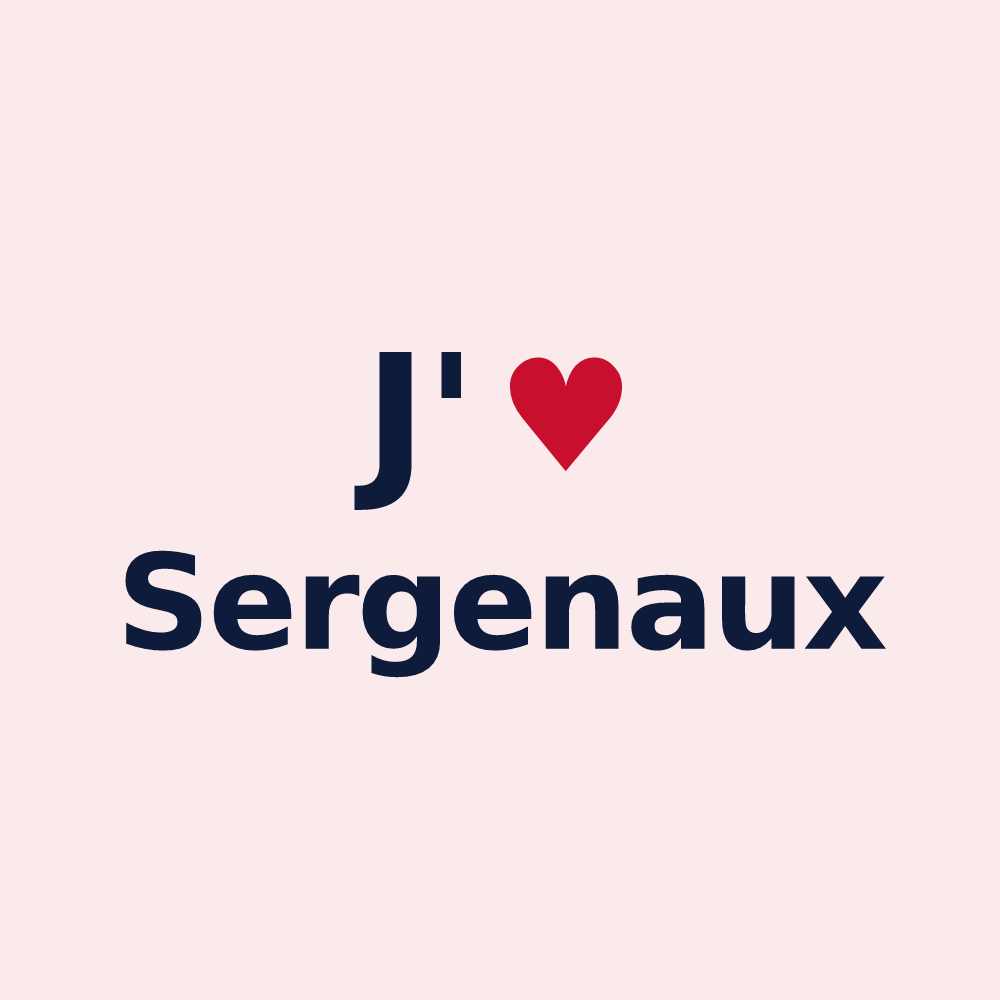 Magnet personnalisé Sergenaux — design J'aime Sergenaux