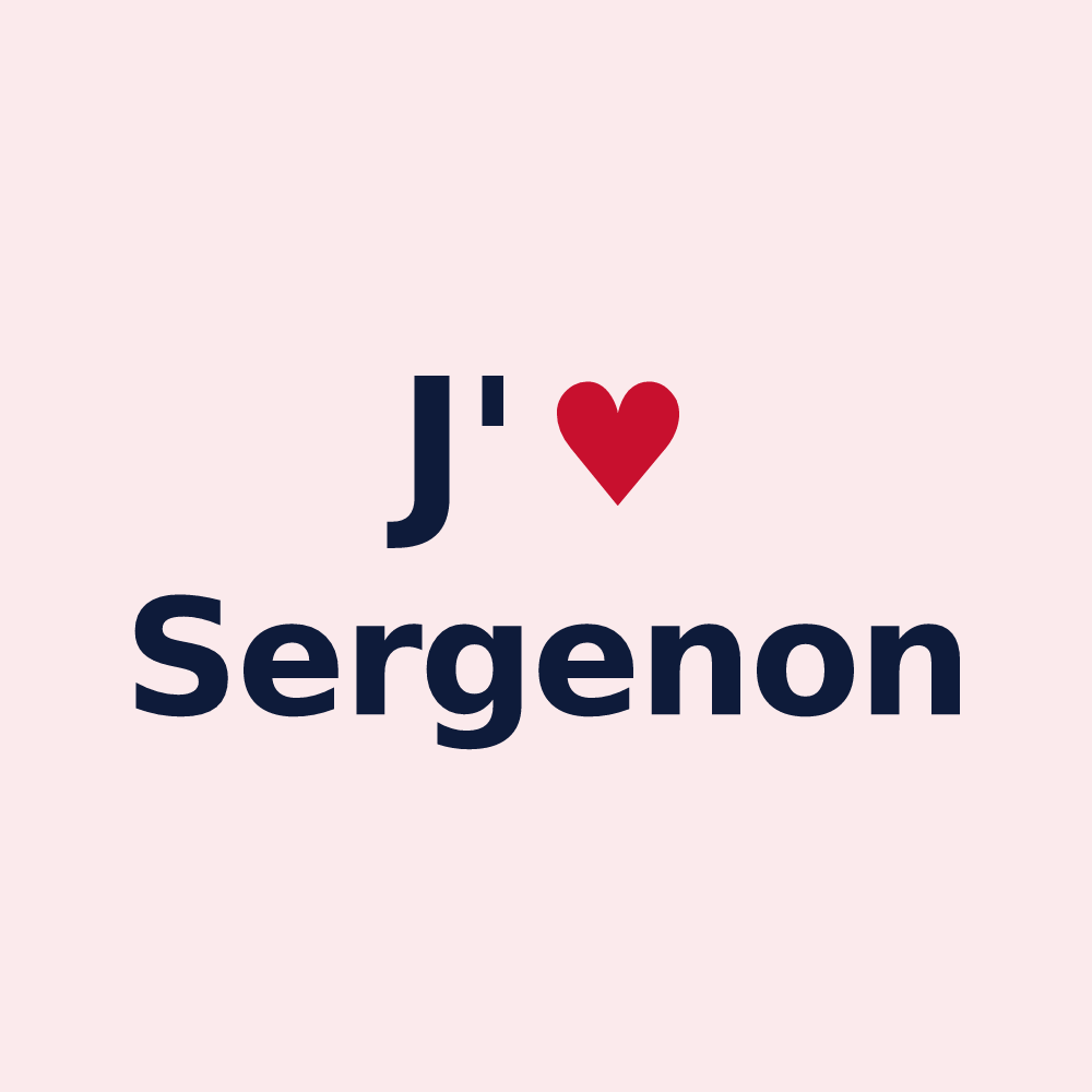 Magnet personnalisé Sergenon — design J'aime Sergenon