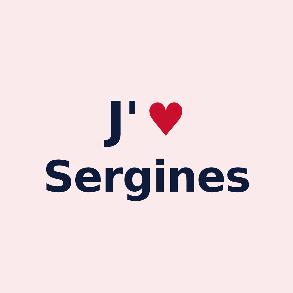 Magnet personnalisé Sergines — design J'aime Sergines