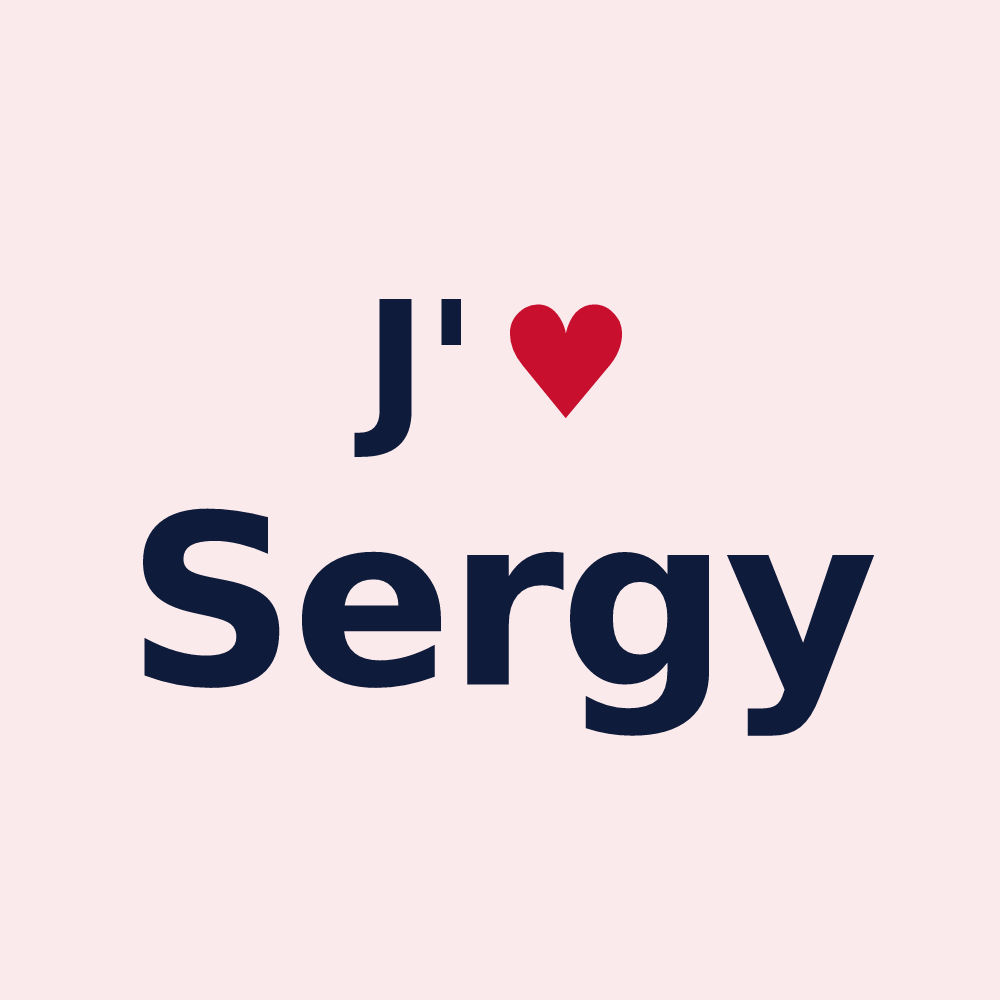 Magnet personnalisé Sergy — design J'aime Sergy