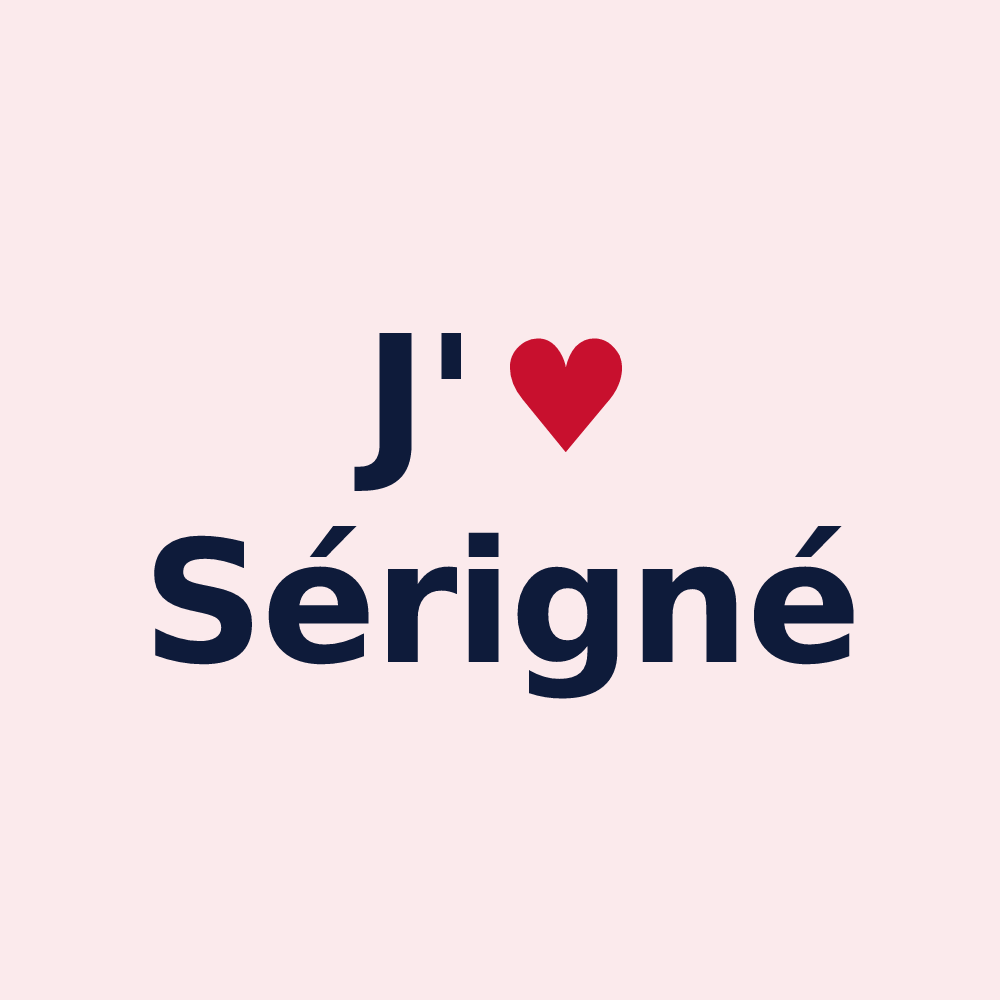 Magnet personnalisé Sérigné — design « J'aime Sérigné » imprimé sur le magnet