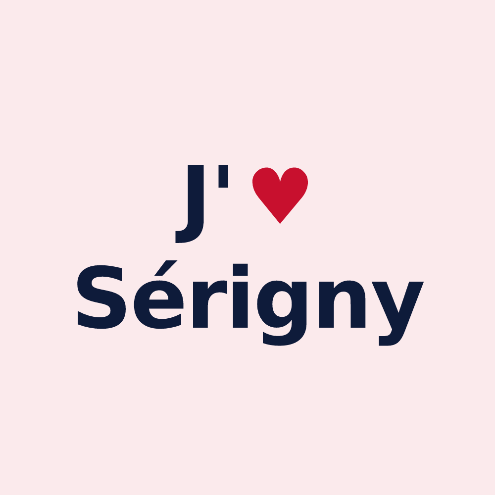 Magnet personnalisé Sérigny — design J'aime Sérigny