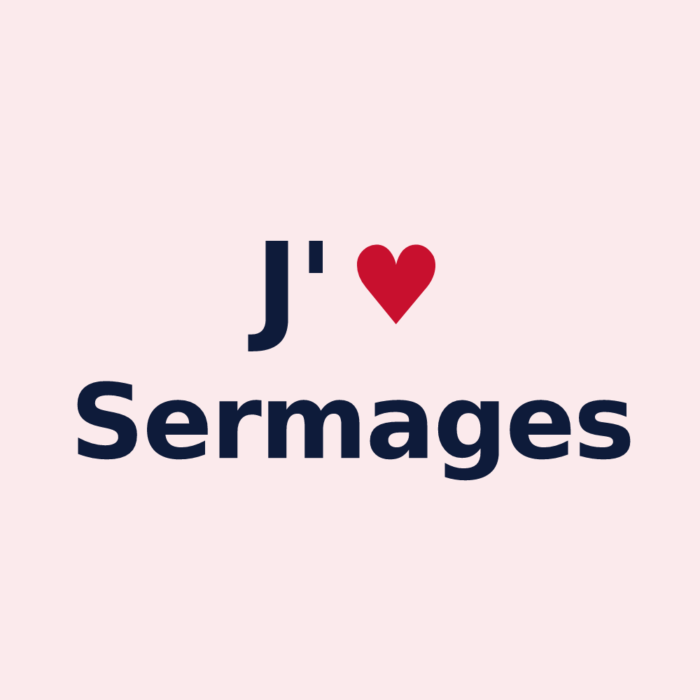 Magnet personnalisé Sermages — design J'aime Sermages