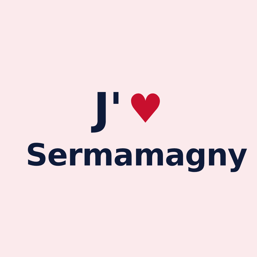 Magnet personnalisé Sermamagny — design J'aime Sermamagny