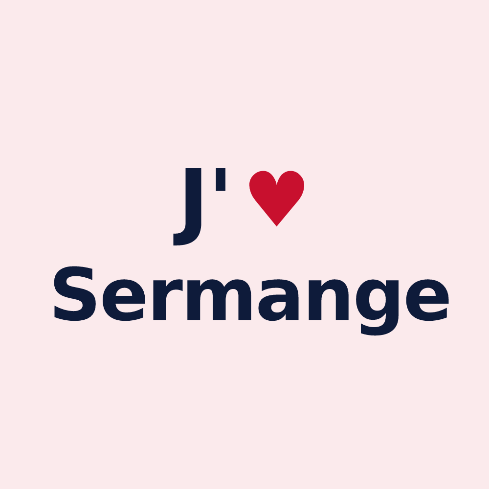Magnet personnalisé Sermange — design J'aime Sermange