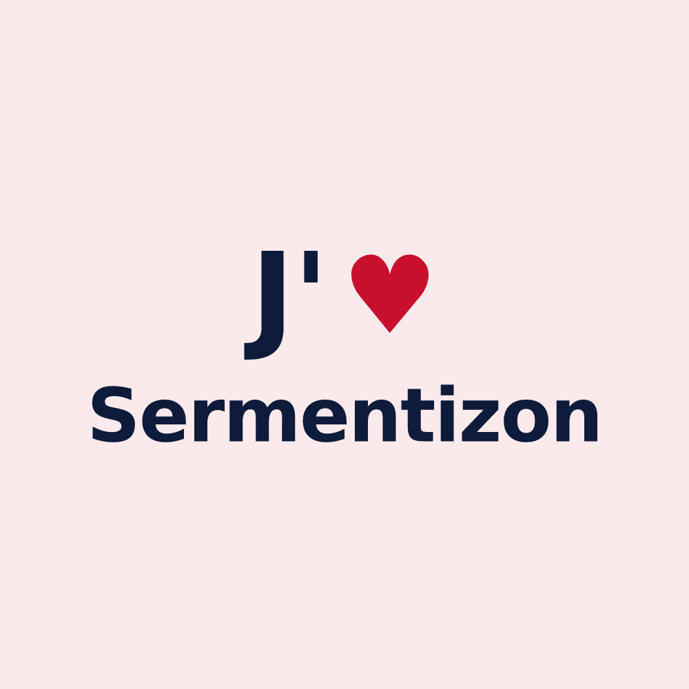 Magnet personnalisé Sermentizon — design J'aime Sermentizon