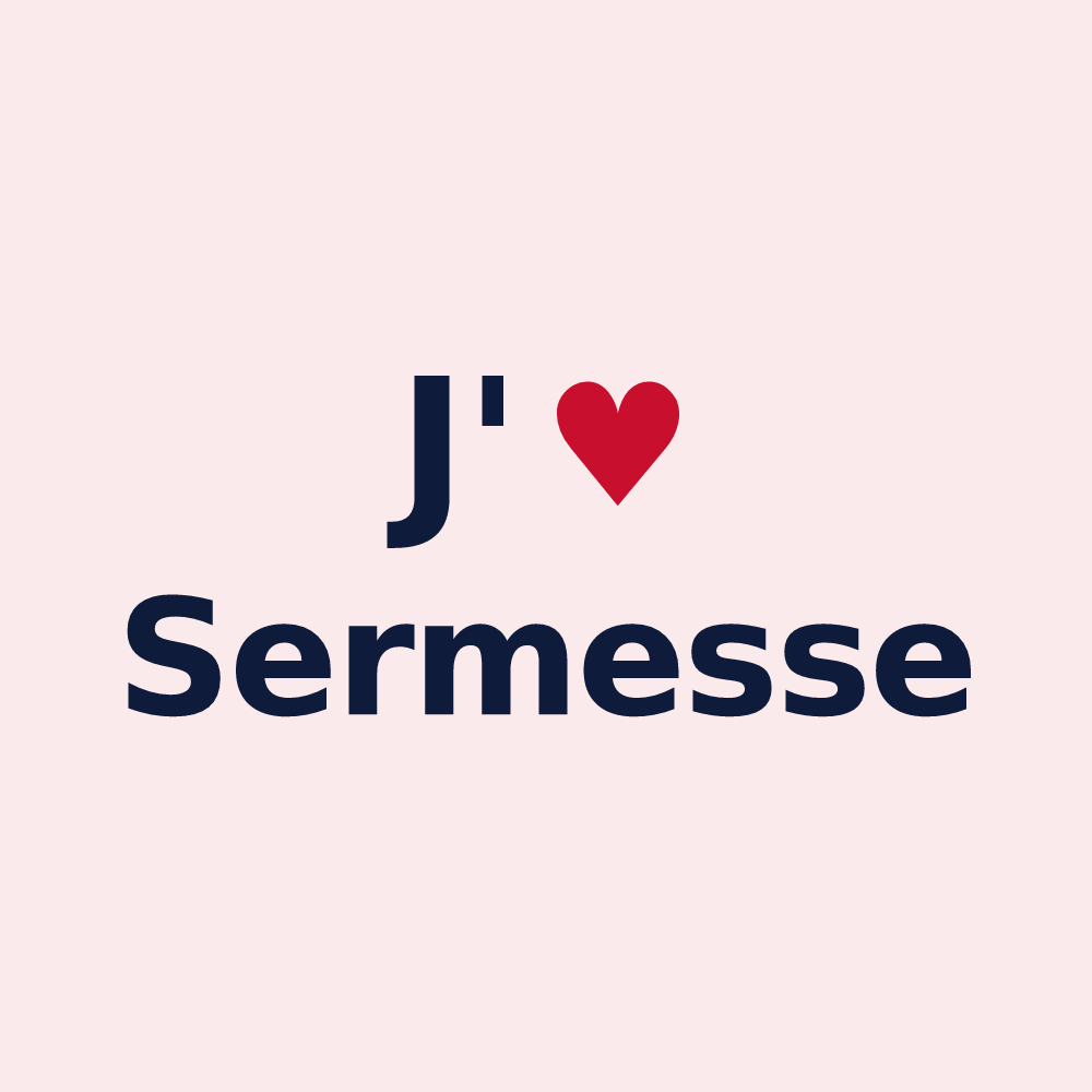 Magnet personnalisé Sermesse — design J'aime Sermesse