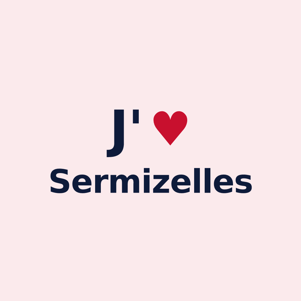 Magnet personnalisé Sermizelles — design J'aime Sermizelles