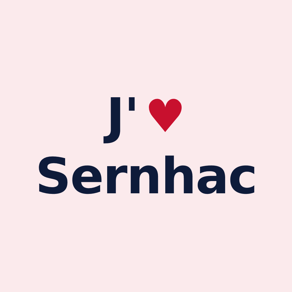 Magnet personnalisé Sernhac — design J'aime Sernhac