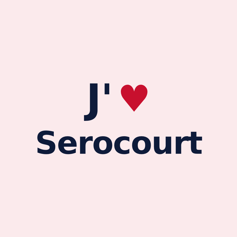 Magnet personnalisé Serocourt — design J'aime Serocourt