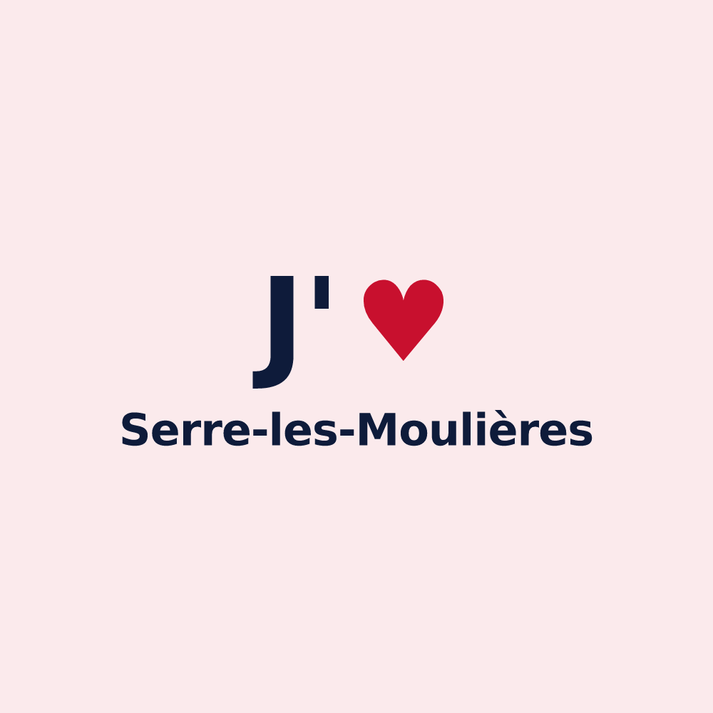 Magnet personnalisé Serre-les-Moulières — design « J'aime Serre-les-Moulières » imprimé sur le magnet