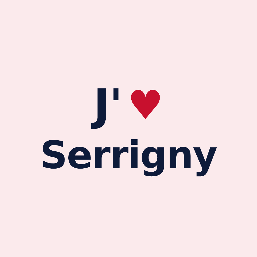 Magnet personnalisé Serrigny — design J'aime Serrigny