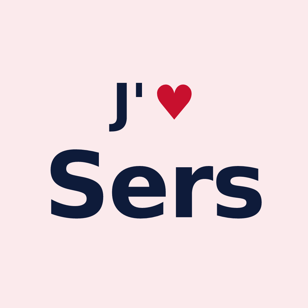 Magnet personnalisé Sers — design J'aime Sers
