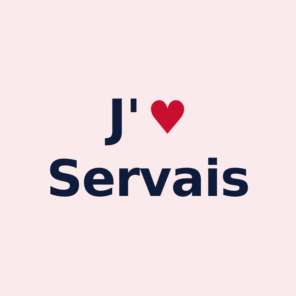 Magnet personnalisé Servais — design J'aime Servais