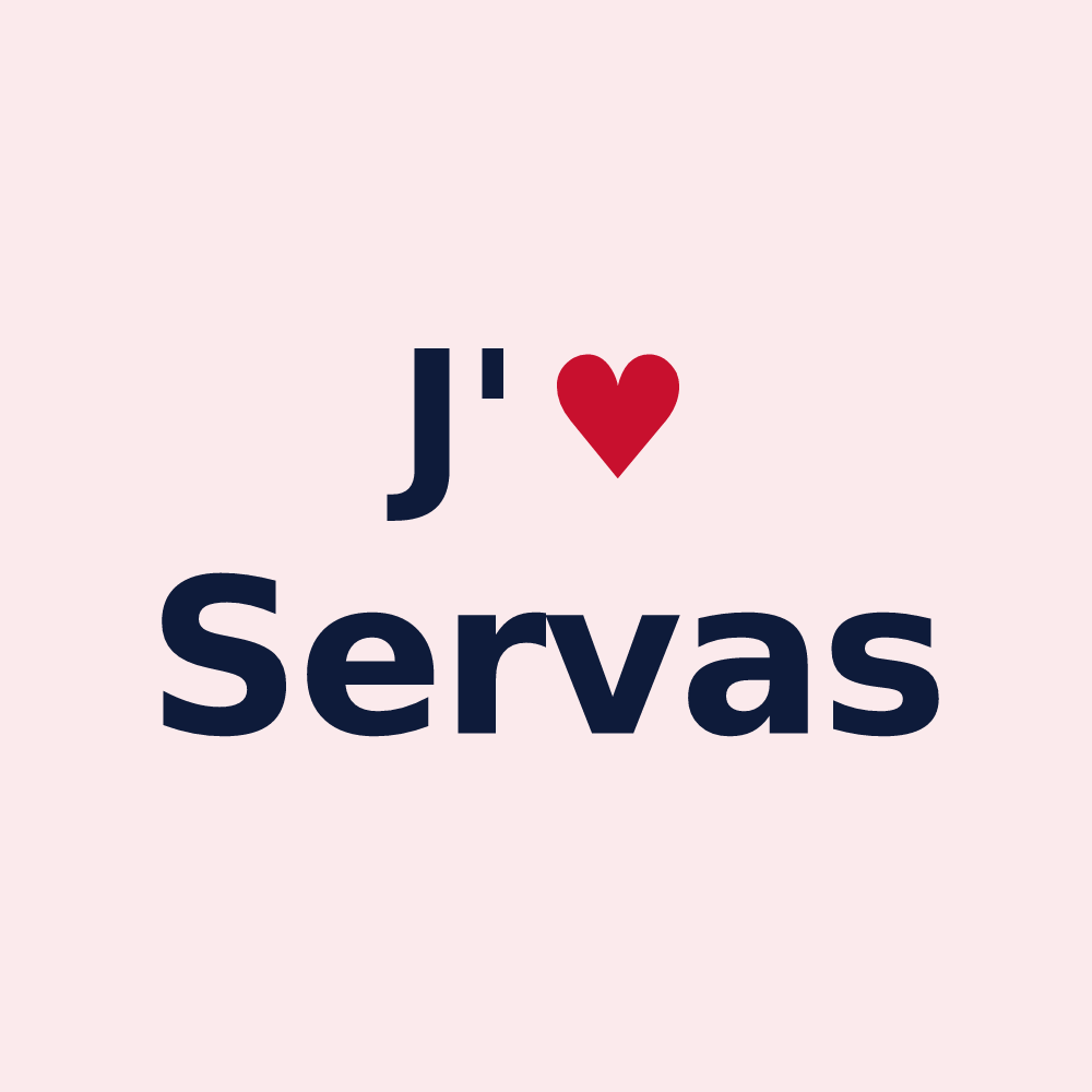 Magnet personnalisé Servas — design J'aime Servas