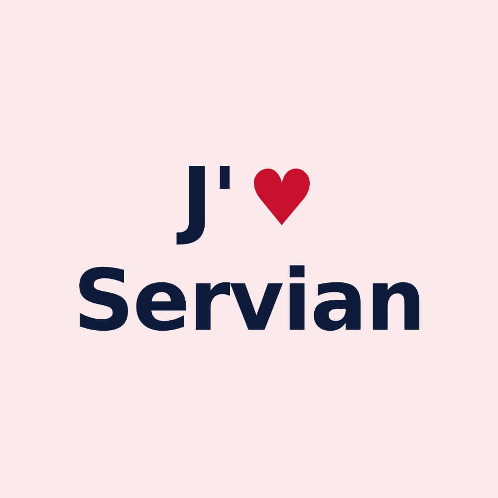 Magnet personnalisé Servian — design J'aime Servian