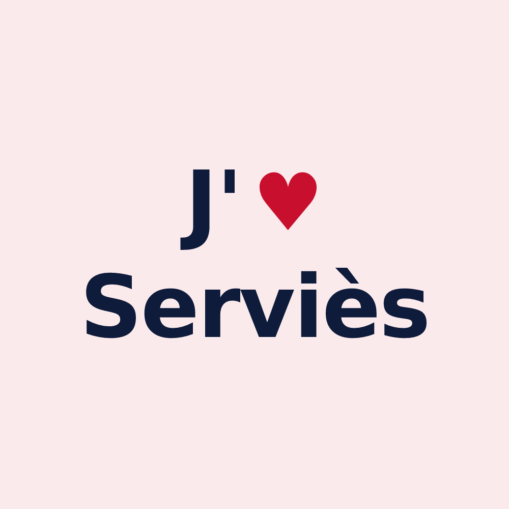 Magnet personnalisé Serviès — design J'aime Serviès