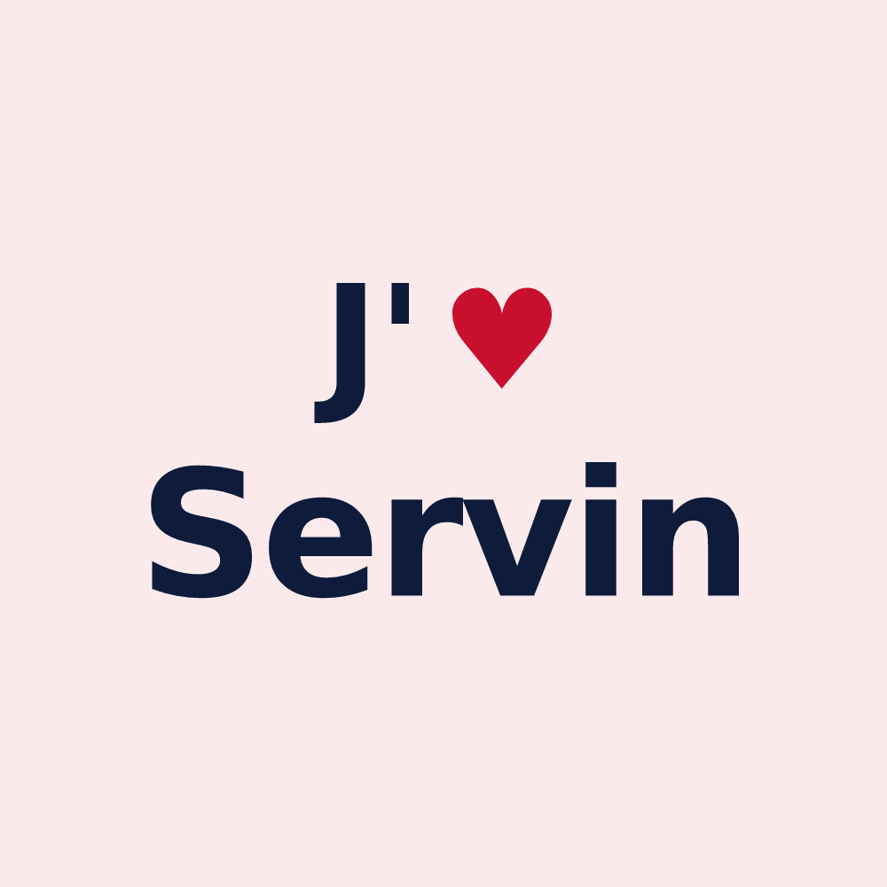 Magnet personnalisé Servin — design « J'aime Servin » imprimé sur le magnet