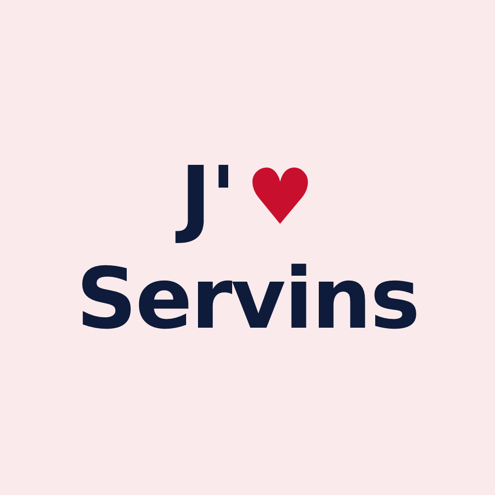 Magnet personnalisé Servins — design J'aime Servins
