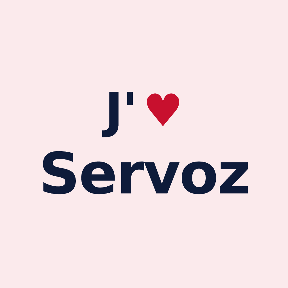 Magnet personnalisé Servoz — design « J'aime Servoz » imprimé sur le magnet